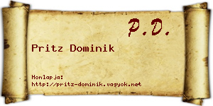 Pritz Dominik névjegykártya